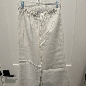 White 100% Linen XS New w/o tags drawstring pants by The Company Store